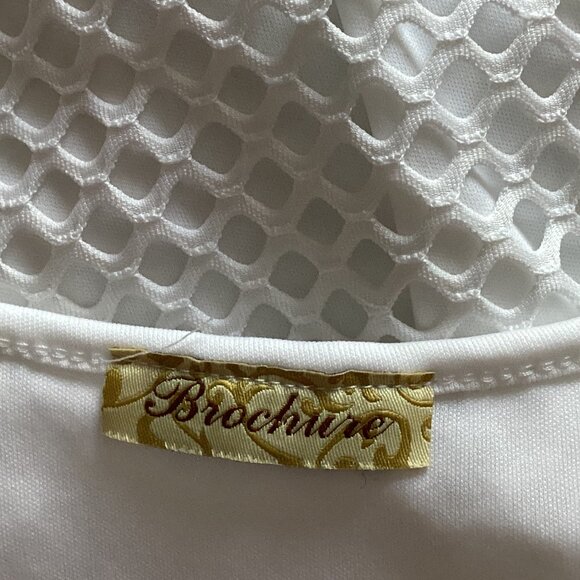 Brochure Women's White Mesh Lined Beach Cover-Up Lingerie Swimming Tunic Size XL - Picture 8 of 9